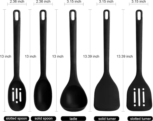 Vista 7 de Juego de utensilios de cocina de silicona: MOACC gadgets de cocina largos de 13 pulgadas resistentes al calor, accesorios de cocina de goma