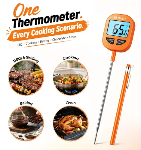 Vista 8 de BOMATA Digital Food Thermometer, IPX6 Waterproof, 1-3 Sec Fast Read