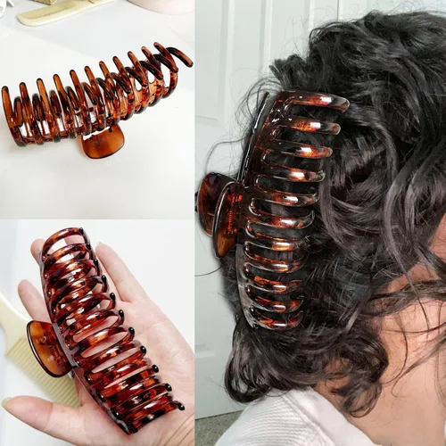 Vista 6 de Pinzas para el cabello extra grandes de 5.5 pulgadas para cabello largo y grueso, pinzas para el cabello de mujer, 2 unidades, accesorios