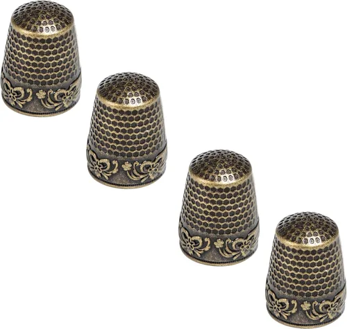 AXEN Dedal de costura, protector de dedo de metal para costura, accesorios para herramientas de costura de bricolaje, cobre