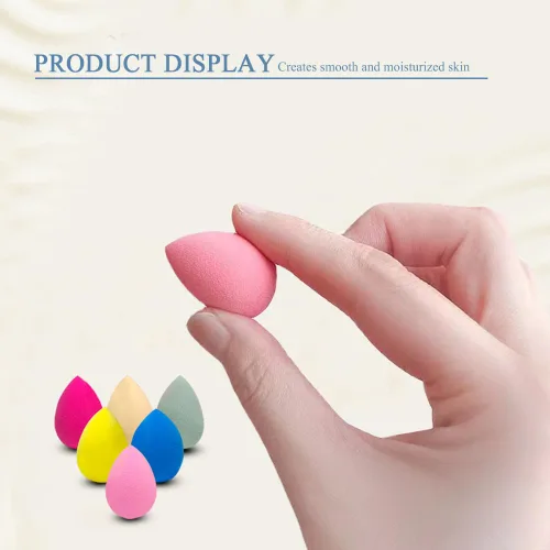 Vista 2 de 6 mini licuadoras de esponja de maquillaje y caja de almacenamiento, licuadora de belleza multicolor para base, polvo, corrector y sombra de ojos