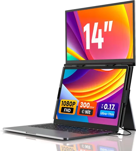 SMISEACOW Extensor de pantalla para laptop de 14 pulgadas para portátiles de 13 a 17.3 pulgadas, monitor dual portátil para laptop, extensor de Negro