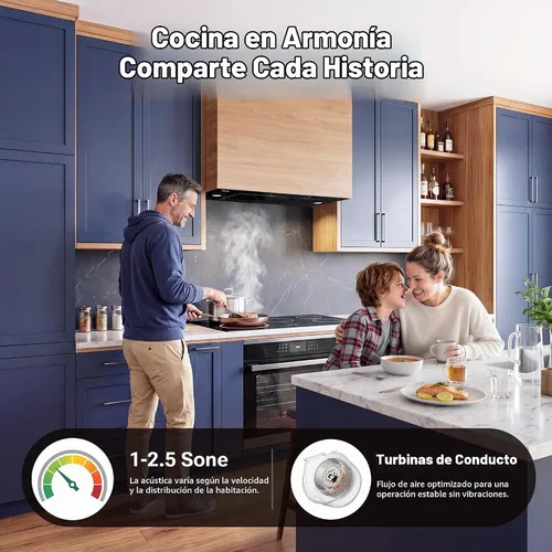 Vista 4 de Campana extractora de 30 pulgadas, campana extractora negra