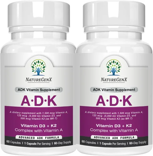 Vista 9 de NatureGenX ADK Suplemento vitamínico de 5000 UI – Vitaminas A, D3 y K2 de alta potencia para la salud ósea y absorción de calcio Suplemento