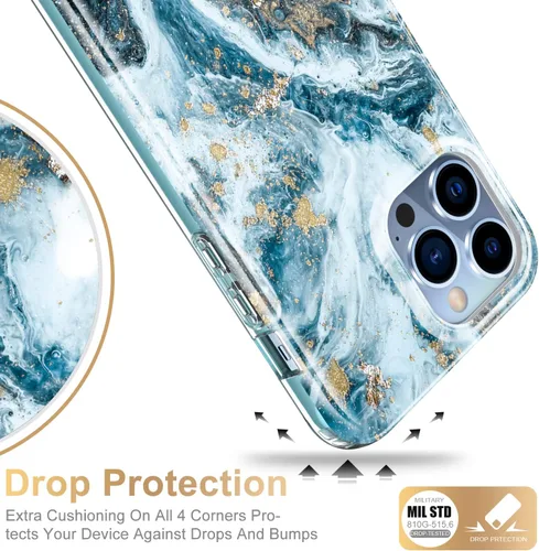 Vista 4 de Esdot - Funda para iPhone 13 Pro Max, con protector de pantalla integrado, funda de grado militar con diseños de moda para mujeres y niñas, funda