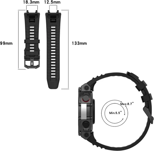 Vista 8 de FitTurn Paquete de 4 correas de reloj compatibles con Amazfit T-Rex 2, correa de repuesto de silicona suave ajustable para Huami Amazfit T-Rex 2