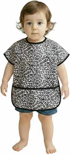 Vista 25 de Plie Short Sleeve Waterproof Bib for Toddlers – Easy Clean Feeding Apron for Mealtime, Daycare, Self-Feeding, Lightweight