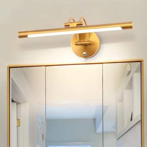 Vista 2 de MantoLite Lámpara LED para tocador de baño, regulable, 8 W, 16 pulgadas, lámparas de pared doradas, lámparas de pared para interiores, aplique