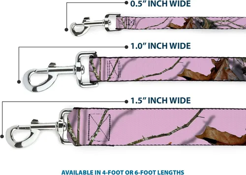 Vista 3 de Buckle-Down Correa para perro Mossy Oak Country Roots Camo rosa bebé 4 pies de largo 1.0 pulgadas de ancho