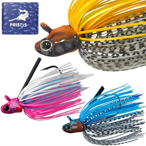 Vista 12 de Pristis Jig Head Fishing Lures for Freshwater Saltwater, Weedless Swim Jig Teasers with Sharp Hooks & Exquisite Coating, Pre-Rigged Vibrating