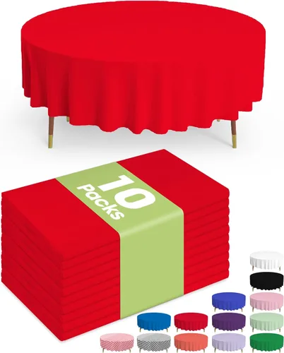 Vista 57 de Pureegg Juego de 10 manteles de plástico desechables, 54 x 108 pulgadas, para fiestas de cumpleaños, picnic, manteles blancos, rectangulares