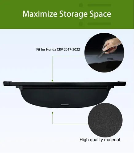 Vista 2 de Funda de carga para Honda CRV 2017, 2018, 2019, 2020, 2021, 2022, accesorios (incluye híbrido), cubierta retráctil para maletero, pantalla