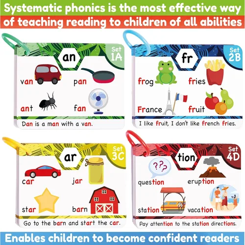Vista 4 de Tarjetas flash Phonics para niños de 4 a 8 años y tarjetas flash del alfabeto para niños de 3 a 6 años