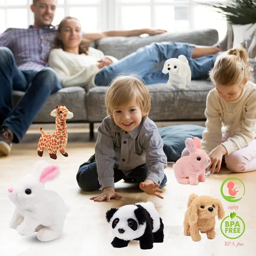 Vista 198 de Hopearl - Juguete de peluche electrónico interactivo de conejo con orejas LED, sonidos y movimientos; camina, se menea e ilumina las orejas, mueve