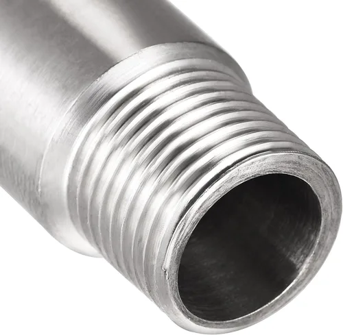 Vista 6 de Brazo de extensión de cabezal de ducha, 1.2 pulgadas, 1/2PT macho a 1/2PT hembra rosca 304, acoplador de montaje de tubería de acero inoxidable 304