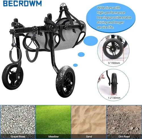 Vista 5 de Dog Wheelchair for Back Legs, Light Weight Dog Wheelchair Cart with Disabled Hind Legs Walking, Adjustable