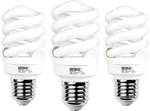 Bombillas CFL E26 en espiral, base media, 13 vatios (equivalente a 60 vatios), blanco suave, 2700 K, 1040 lm, luz fluorescente compacta no