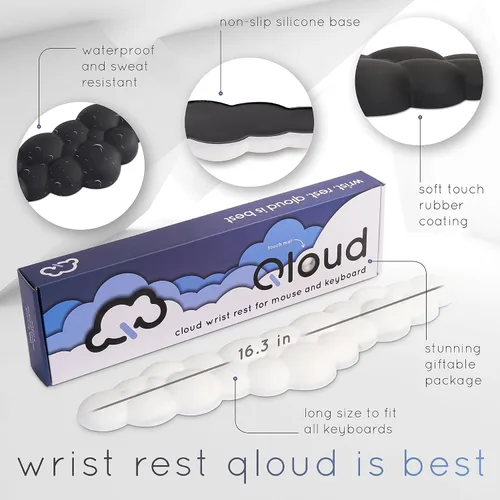 Vista 4 de Qloud - Reposamuñecas para teclado de computadora, reposamuñecas para teclado de computadora, almohadilla de muñeca para teclado, espuma