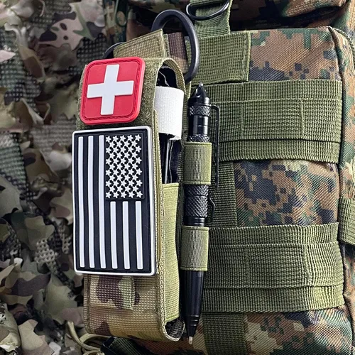 Vista 7 de 2 piezas de actualización de corte láser 1000D Molle Bolsa de torniquete táctico, funda de torniquete médico táctico