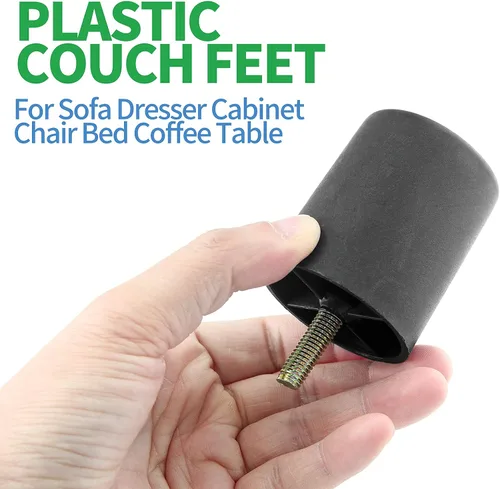 Vista 6 de 4 patas de sofá de 2.5 pulgadas, patas de sofá de plástico Patas cónicas de los muebles, pernos de la suspensión M8, para la mesa de centro