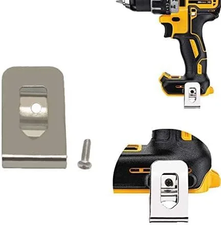 Vista 2 de Paquete de 5 clips de cinturón de acero inoxidable N268241 N086039 (con tornillos) compatibles con herramientas eléctricas dewelt de 20 V DCD985