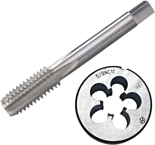 5/8 "-11 UNC HSS Juego de llaves y troqueles, 5/8"-11 UNS Macho de rosca de máquina y 5/8"-11 UNS Rosca redonda Die mano derecha