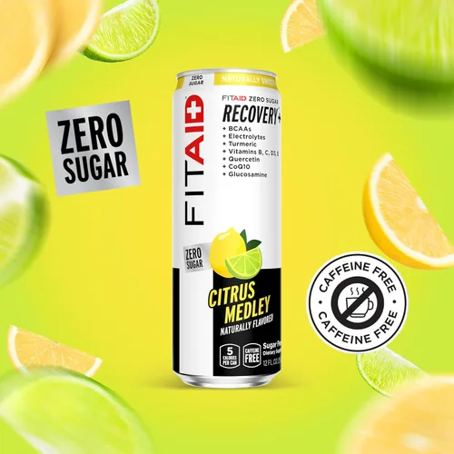 Vista 242 de FITAID RX Zero Sugar, creatina encapsulada, bebida de recuperación de entrenamiento, mezcla todo en uno, BCAA, glucosamina, cúrcuma, complejo B
