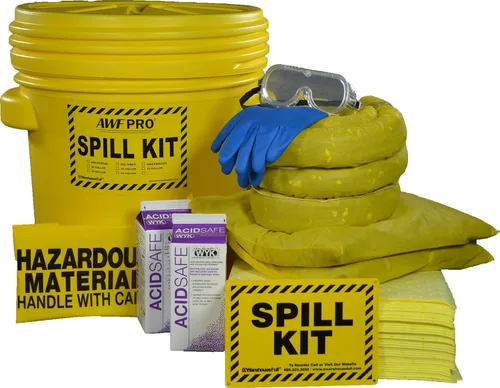 Vista 11 de AWF PRO Kit Universal de Derrames de 20 Galones, 59 Piezas – Tambor Aprobado por DOT de 20 Galones, Calcetines, Almohadillas y Cojines, y Accesorios