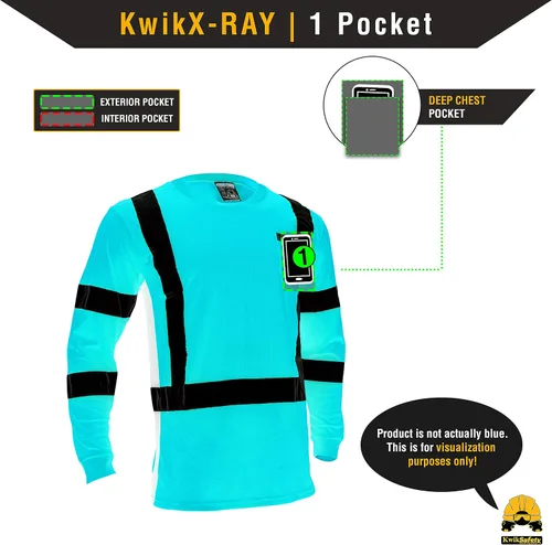 Vista 7 de KwikSafety Operator Long Sleeve Safety Shirts Class 3 ANSI OSHA Hi Vis PPE Cinta básica Naranja