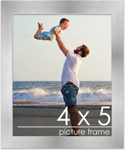 Vista 290 de Marco de madera de peltre plateado de 3 x 4 pulgadas, acrílico UV, respaldo de tablero de espuma y accesorios para colgar, marco de 3 x 4 pulgadas