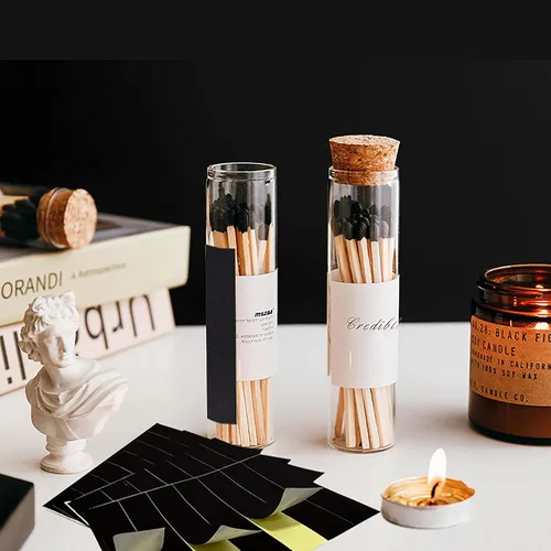 Vista 6 de Match Striker - Adhesivo de golpeo, papel negro con adhesivo previo, 28 piezas, corte rectangular para fósforos de seguridad en tarro de campana