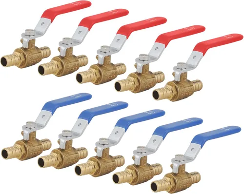 Vista 8 de Válvula PEX de 1/2 pulgada, válvula de bola de cierre de puerto completo de latón, mango de 1/4 de giro, válvula de agua PEX con certificación