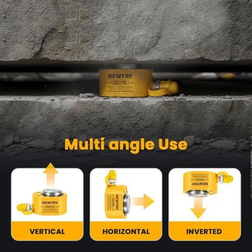 Vista 6 de NEWTRY Cilindro hidráulico de 20 toneladas de elevación Jack Porta Power 0.51 "de perfil bajo hidráulico Ram Jack Mini, portátil para construcción