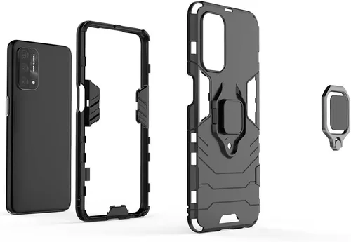 Vista 4 de Compatible con OnePlus Nord N200 5G, funda Oppo A93 5G, soporte de anillo de metal a prueba de golpes