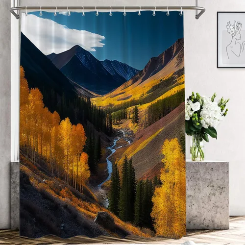 Vista 22 de Shrahala Father and Child Embracing No Hooks Shower Curtain with Snap in Liner Set, Tender Moment Captured Bathroom Décor Polyester Fiber Waterproof