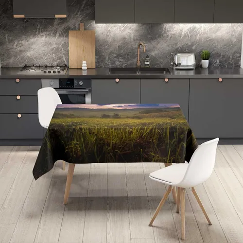 Vista 2 de Landscapes Sunset Night Scenery Mantel Redondo para Mesa De 4 Sillas Picnic Table Cover Oil Proof 60 X 60 Inch