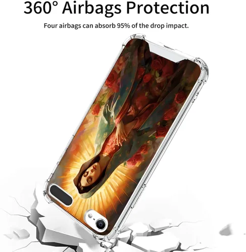 Vista 3 de Funda transparente para iPod Touch 5/6/7 Virgen María Señora de Guadalupe-Art cc3, diseño exquisito resistente a los golpes, anticaídas, carcasa