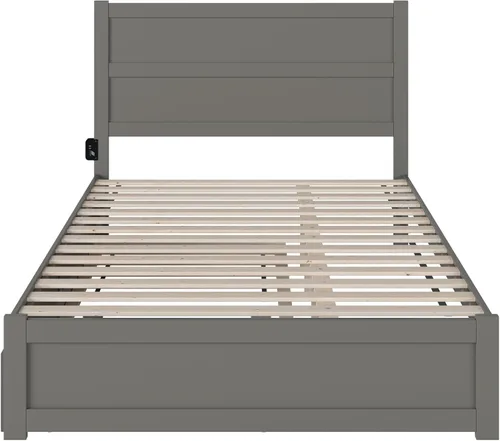 Vista 93 de AFI NoHo - Cama de plataforma de tamaño individual con estribo y cama corrediza individual en espresso