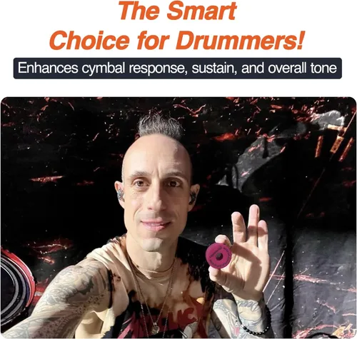 Vista 5 de Cympad Chromatics - Juego de almohadillas de espuma para platillos en blanco – Arandelas de espuma de memoria de alta densidad para mejorar