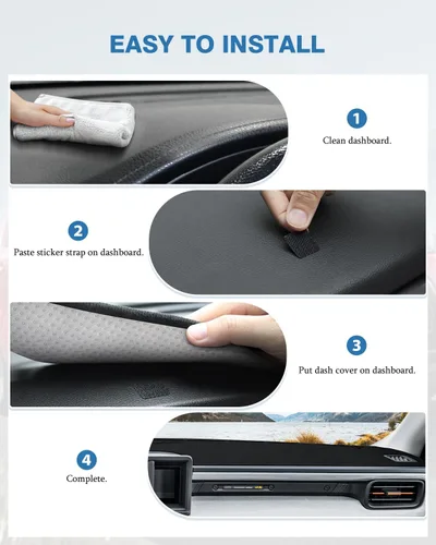 Vista 321 de FIILINES - Cubierta para tablero, accesorio para tablero de malla antideslizante, parasol sin reflejos y protector compatible con Toyota Tundra