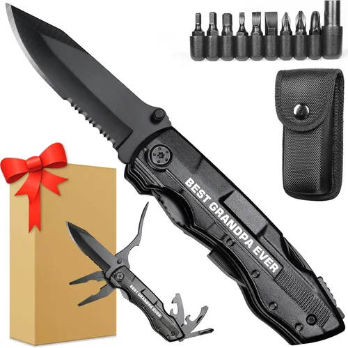 Vista 32 de Regalos de amor para el segundo aniversario para hombres, él, marido, cuchillo multiherramienta, regalos prácticos de aniversario de 2 años para él
