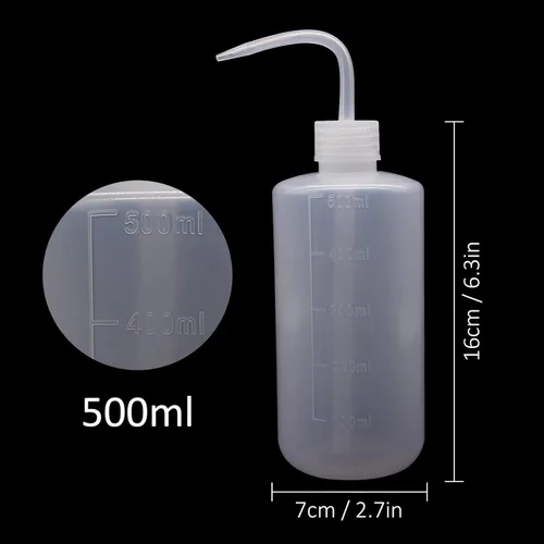 Vista 2 de Botella exprimible de 16.9 fl oz, 2 botellas de tatuaje de 16 onzas, botellas de plástico de seguridad para tatuajes de laboratorio de limpieza