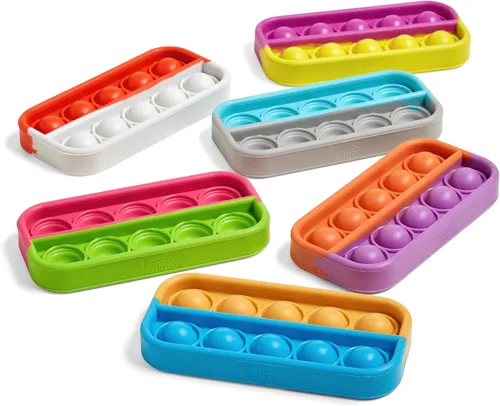 hand2mind Juguetes sensoriales de burbujas de diez marcos, juguetes antiestrés para niños, manipuladores matemáticos de jardín de infantes,