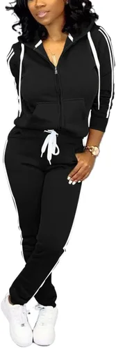 Vista 20 de TOPSRANI - Trajes deportivos de dos piezas para mujer, sudaderas casuales, traje deportivo liso, conjunto de pantalones de sudadera para trotar