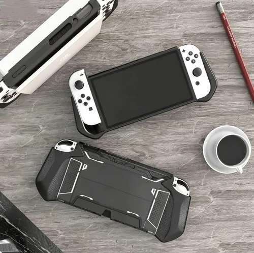 Vista 8 de Mumba Funda acoplable para Nintendo Switch OLED 2021, Blade Series TPU Grip Funda protectora Accesorios compatibles con controlador Joy-Con de 7