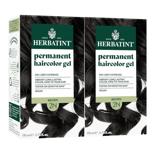 Vista 52 de Herbatint Tinte permanente para el cabello, castaño oscuro 3N, para una cobertura de hasta un 100% de canas de canas resistentes, sin amoníaco, sin