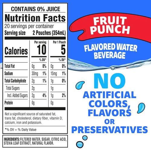 Vista 3 de Capri Sun Fruit Punch - Mezcla de bebida de jugo con sabor natural, paquete de 40 unidades, 4 cajas de 10 bolsas