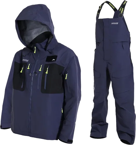 Vista 8 de Men’s 3-Layer Waterproof Fishing Jacket & Bib Pants Set – Waders & Foul Weather Gear