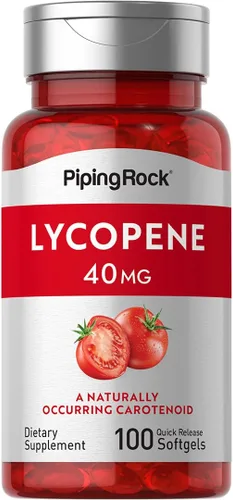 Piping Rock Suplemento de licopeno | 40 mg | 100 cápsulas blandas | Carotenoides | Sin OMG, sin gluten