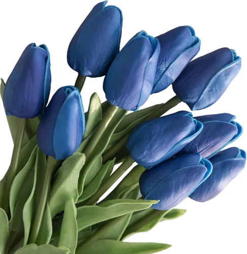 Vista 5 de Tulipán artificial de 30 piezas de flores de tacto real para la decoración del hogar de la boda centro de mesa